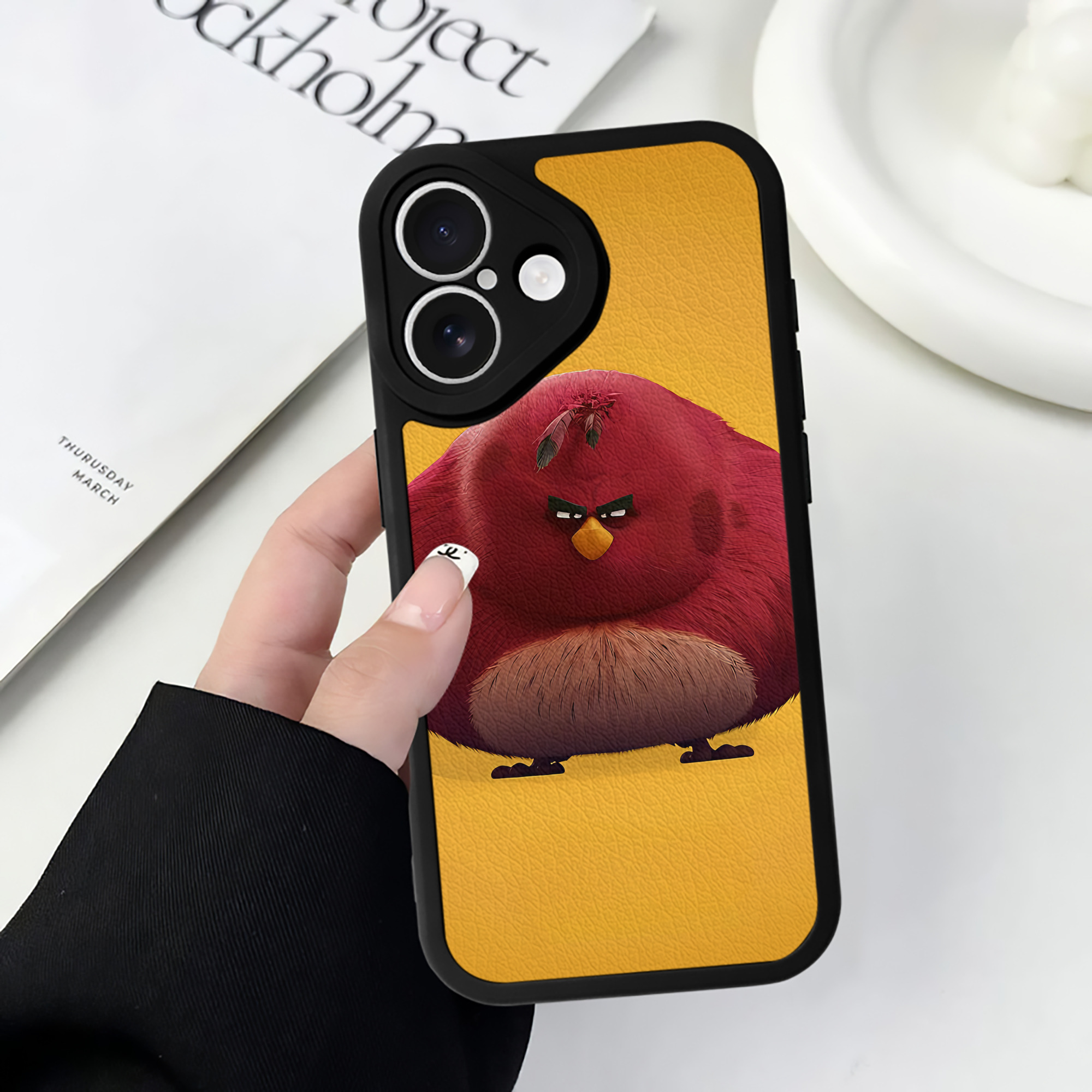 （画像用） Angry Birds アングリーバード 【iPhone 16シリーズ対応】シリコンスマホケース（レザー調） 材質：シリコン